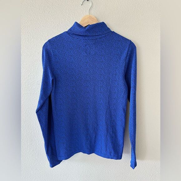 Athleta Flurry Peak Turtleneck Long Sleeve Top Blue Black Size M - Picture 5 of 5